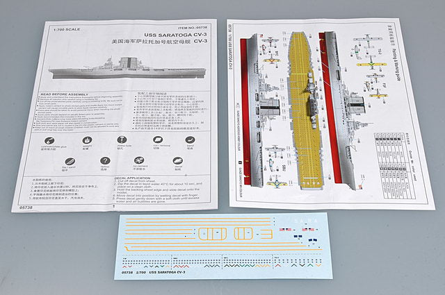 Trumpeter 1/700 USS Saratoga CV3 Aircraft Carrier Model Kit