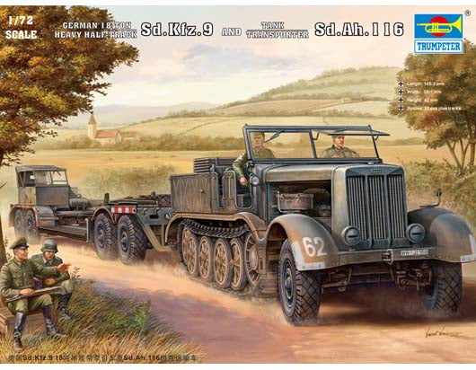 SD.KFZ.9(18T)HALF-TRK&SDAH116 TRAIL 1/72