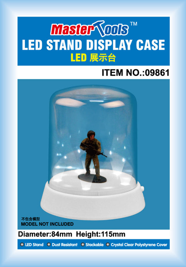 DISPLAY CASE W/LED STAND 84X115MM DOME