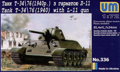 1/72 Uni Model Soviet tank T-34/76 (1940 with L-11 gun)
