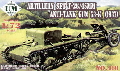 1/72 Uni Model Artillery set T-26T - 45mm Antitank gun 53-K (1937)