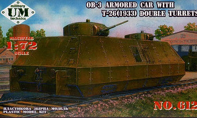 1/72 Uni Model OB-3 Armored carriage with T-26 (1933) double turrets