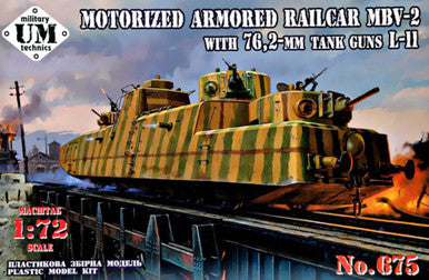 1/72 Uni Model Motorized armored railcar MBV-2 with 76,2-mm tank guns L-9