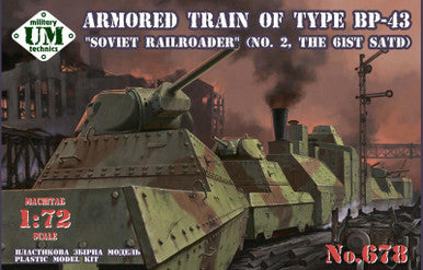 1/72 Uni Model Armored train of type BP-43 Soviet railroader (#2, the 61-st SATD)