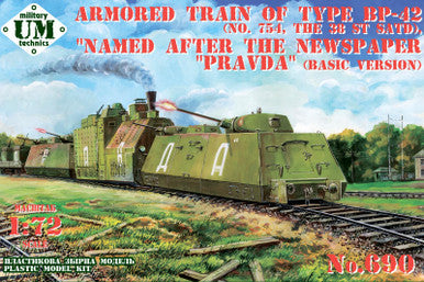 1/72 Uni Model Armored train of type BP-42 (#754, the 38-th SATD) Named after the newspaper Pravda