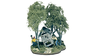 OUTHOUSE MISCHIEF MINI-SCENE