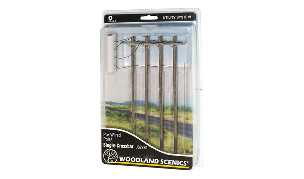 O WIRED POLES SINGLE CROSSBAR