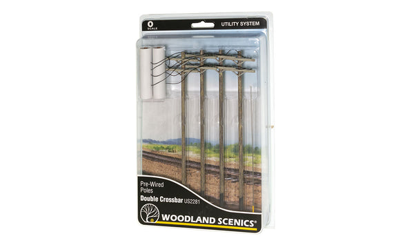 O WIRED POLES DOUBLE CROSSBAR