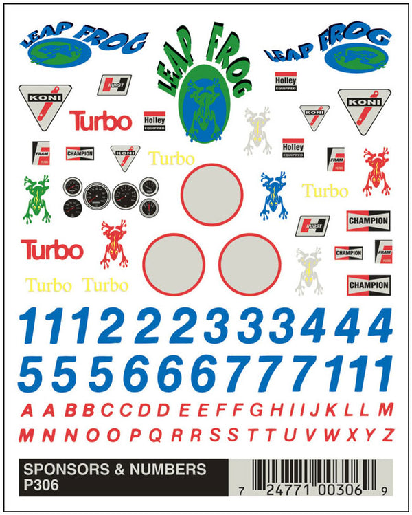 SPONSORS &NUMBERS DRY TRANSFER
