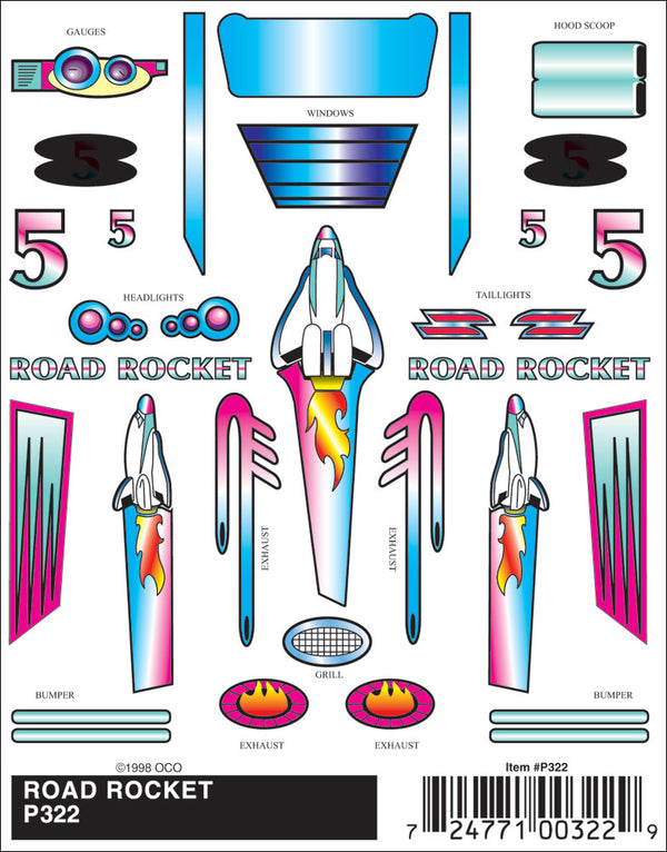 ROAD ROCKET STICK-ON DECALS