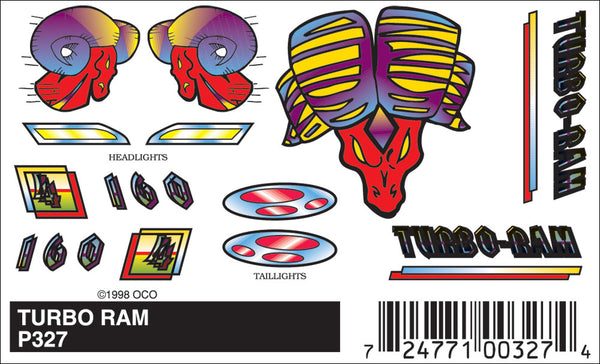 TURBO RAM STICK-ON DECALS