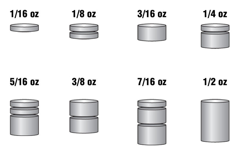 2 OZ TUNGSTEN CYLINDER WEIGHTS