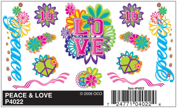 PEACE & LOVE DRY TRANSFER