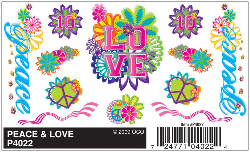 PEACE & LOVE DRY TRANSFER