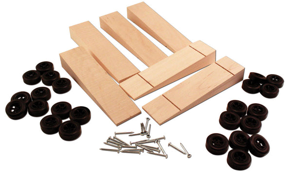 6-PACK WEDGE BLK W/WHLS&AXLES