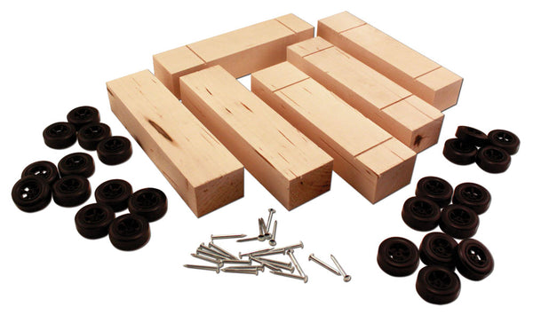 6-PACK BASIC BLK W/WHLS&AXLES