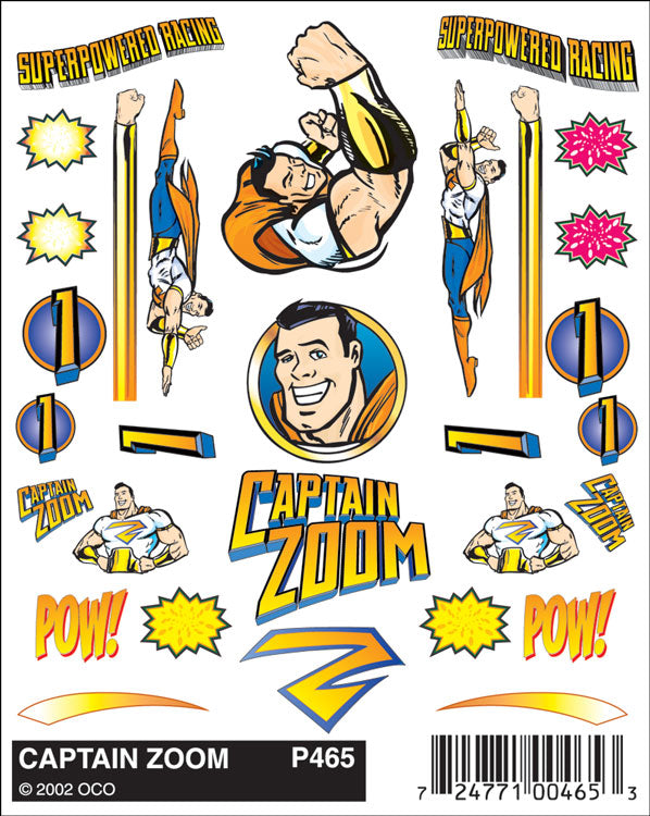 CAPTAIN ZOOM STICK-ON DECALS