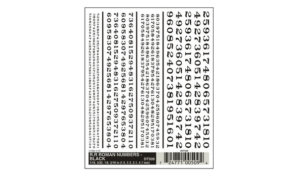 RR ROMAN NUMBERS - BLACK