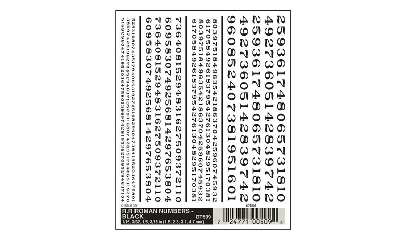 RR ROMAN NUMBERS - BLACK