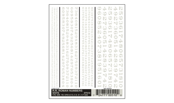 RR ROMAN NUMBERS - WHITE