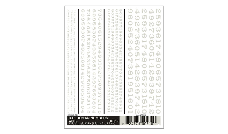 RR ROMAN NUMBERS - WHITE