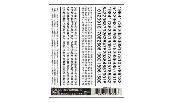 RR GOTHIC NUMBERS - BLACK