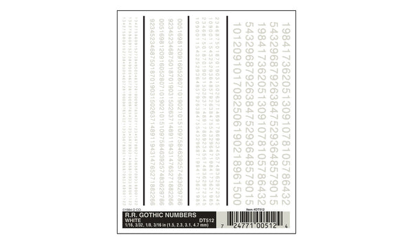 RR GOTHIC NUMBERS - WHITE