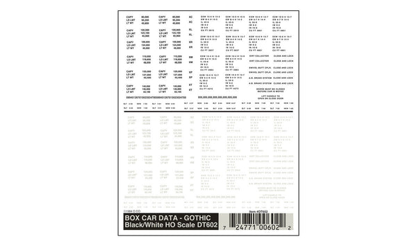 BOX CAR DATA - GOTHIC BLK/WHT