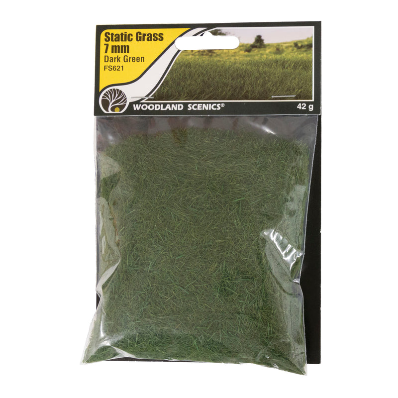 STATIC GRASS DARK GREEN 7MM