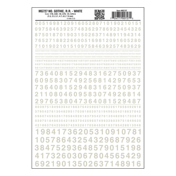 NUMBERS GOTHIC RR WHITE DT