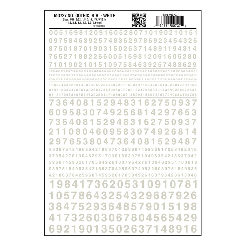NUMBERS GOTHIC RR WHITE DT