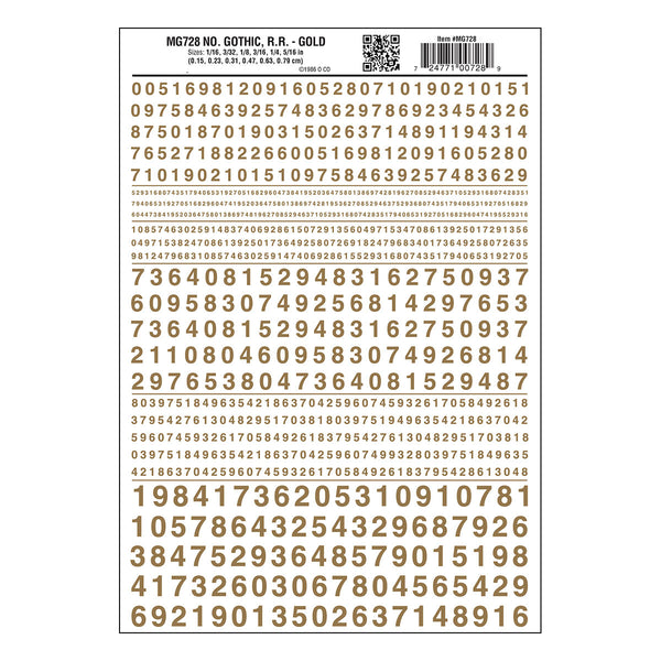 NUMBERS GOTHIC RR GOLD DT