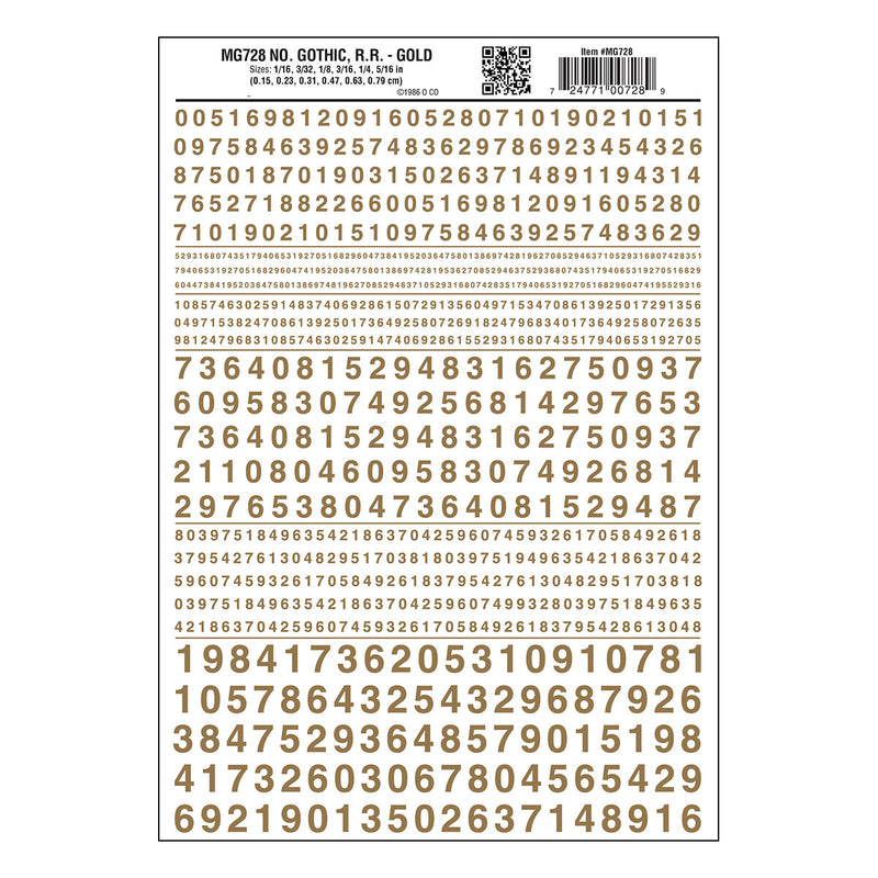 NUMBERS GOTHIC RR GOLD DT
