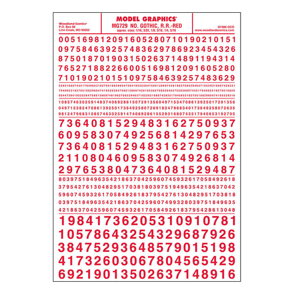 NUMBERS GOTHIC RR RED DT