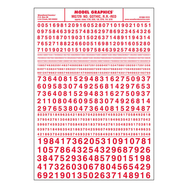 NUMBERS GOTHIC RR RED DT
