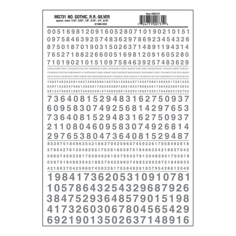 NUMBERS GOTHIC RR SILVER DT