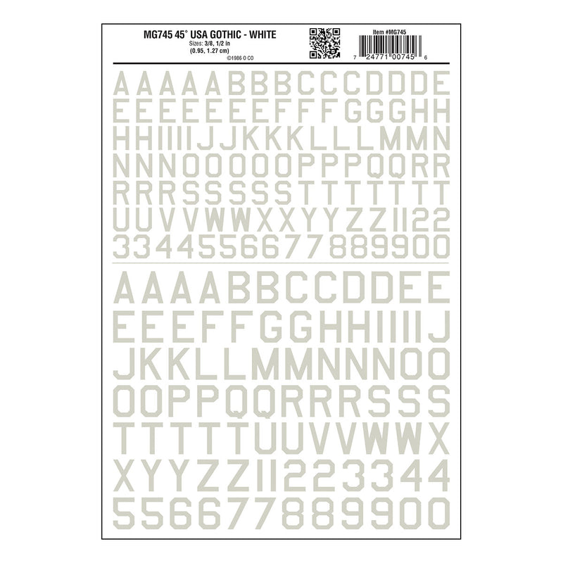 45°USA GOTHIC WHITE 3/8,1/2 DT