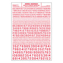 45°USA GOTHIC NUMBERS RED DT