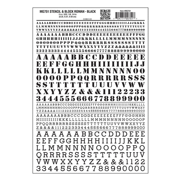 STENCIL & BLOCK ROMAN BLACK DT