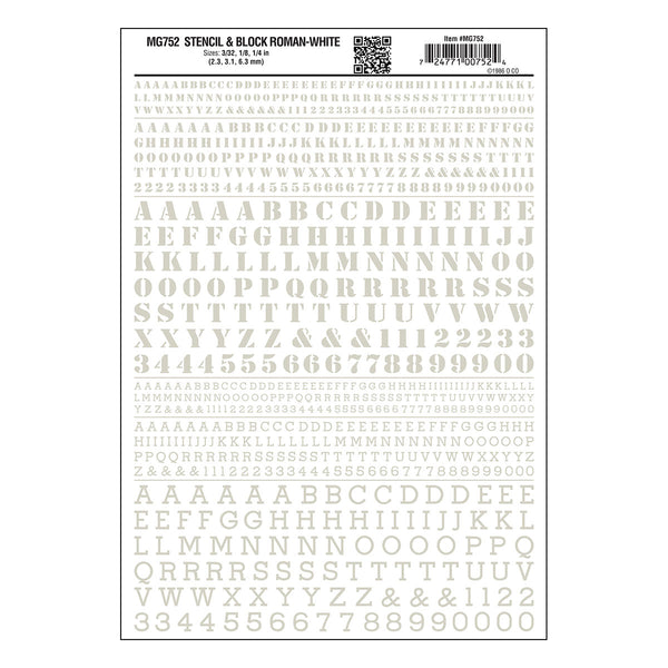 STENCIL & BLOCK ROMAN WHITE DT
