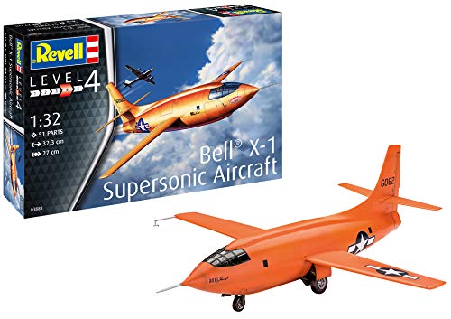 Revell RV03888 1:32 - Bell X-1 (First Supersonic) Plastic Model kit, Orange, 1/32