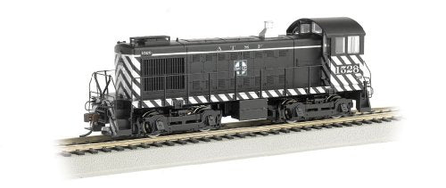 Bachmann Industries Alco S4 Diesel Switcher Dcc Equipped Locomotive ATSF #1528 (Zebra Stripe) N Scale Train Car
