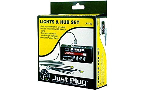 Woodland Scenics Just Plug: Lights & Hub Set w/Dimmer Controls: Warm White Stick-On LED Lights w/24 Cable (2)