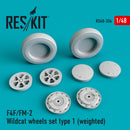 Reskit F4F/FM-2 Wildcat wheels set type 1 (weighted) (1/48)